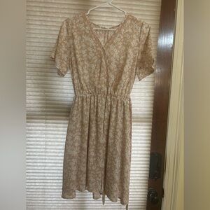 Elegant Cream Floral Dress